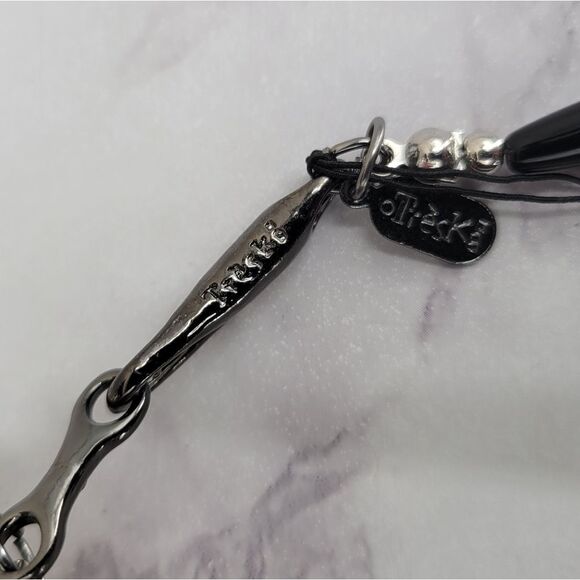 Treska Black Silver Beads Drop Necklace Native American Inspired Statement Boho - Picture 6 of 16